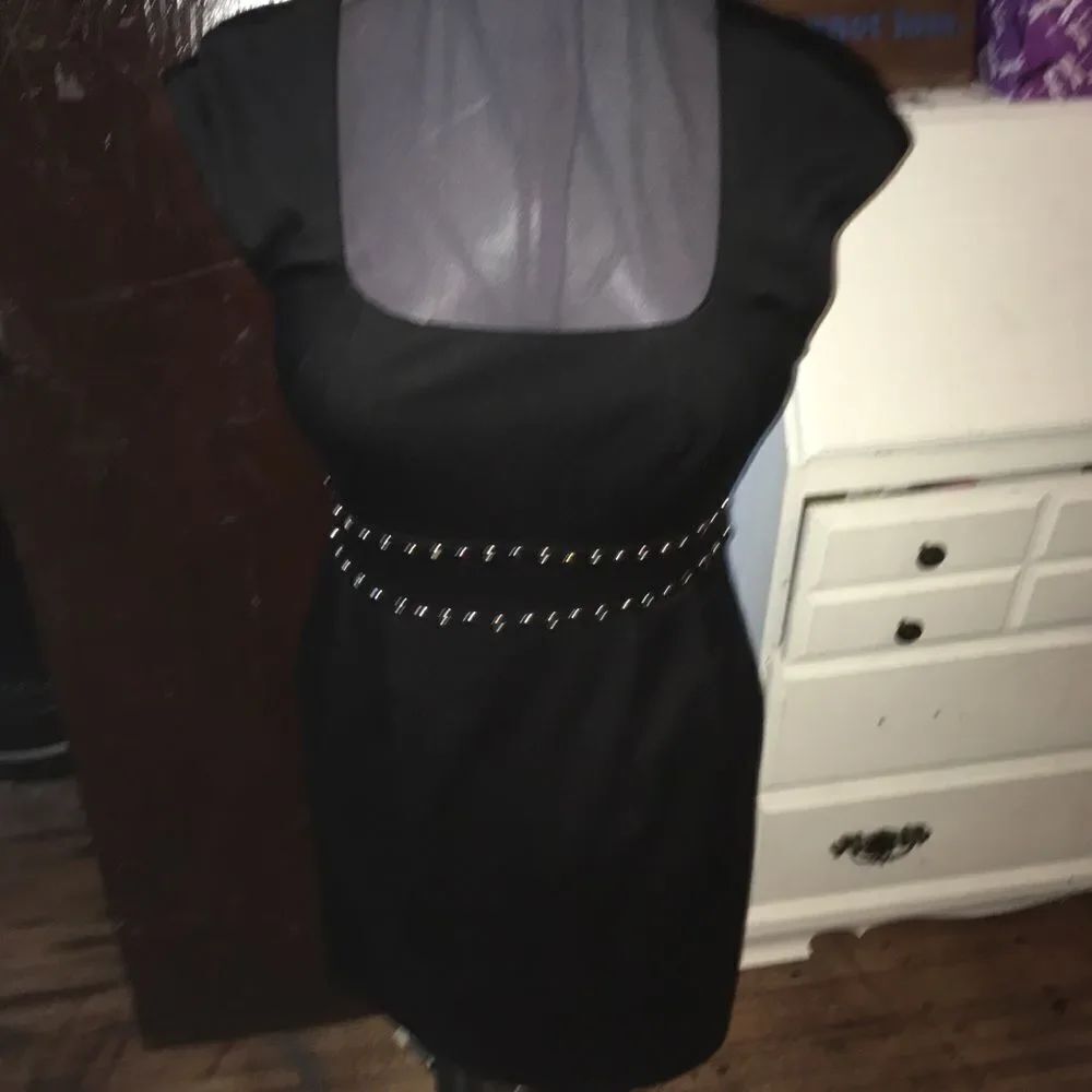 Maggy London knit grommet waist sorority little black dress